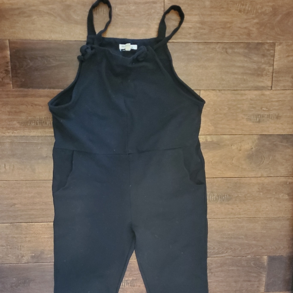 Black sweatshirt like material jumpsuit size small by Tea u Rose